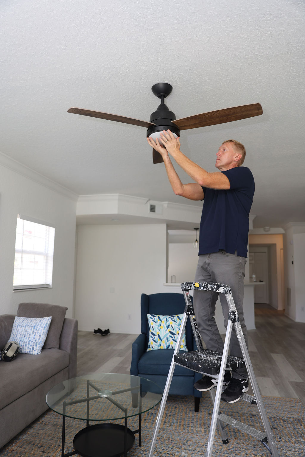Ceiling fan installation by handyman in Naples, FL