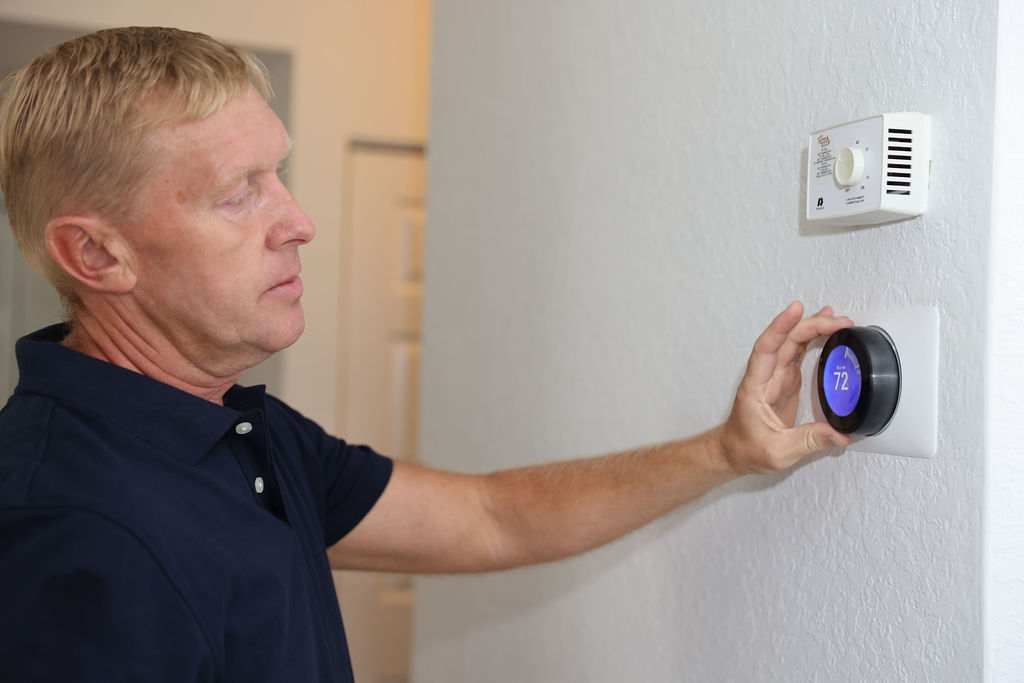 Smart thermostat installation in Naples, FL home